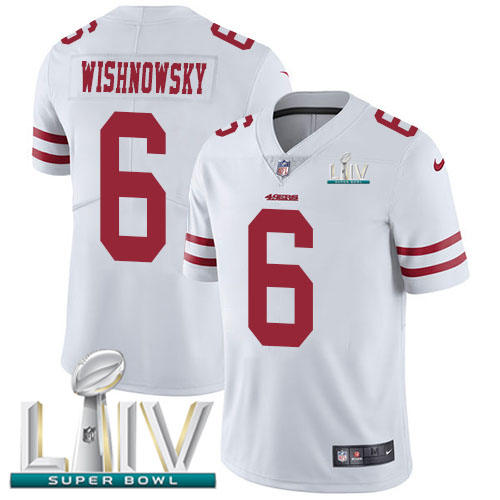 San Francisco 49ers Nike #6 Mitch Wishnowsky White Super Bowl LIV 2020 Youth Stitched NFL Vapor Untouchable Limited Jersey